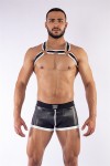 Harnesses / Mister B Neoprene X Back Harness Black White