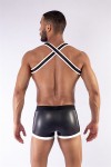 Harnesses / Mister B Neoprene X Back Harness Black White