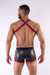 Harnesses / Mister B Neoprene X Back Harness Black Red