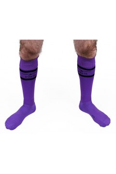 Socks / Mister B URBAN Football Socks with Pocket Purple Black