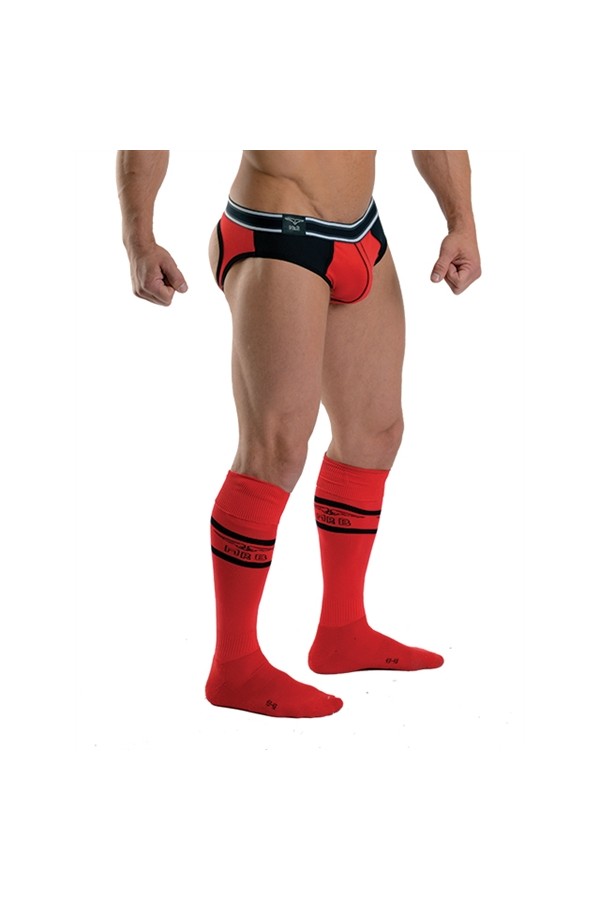Socks / Mister B URBAN Football Socks with Pocket Red Black