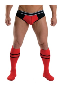 Socks / Mister B URBAN Football Socks with Pocket Red Black