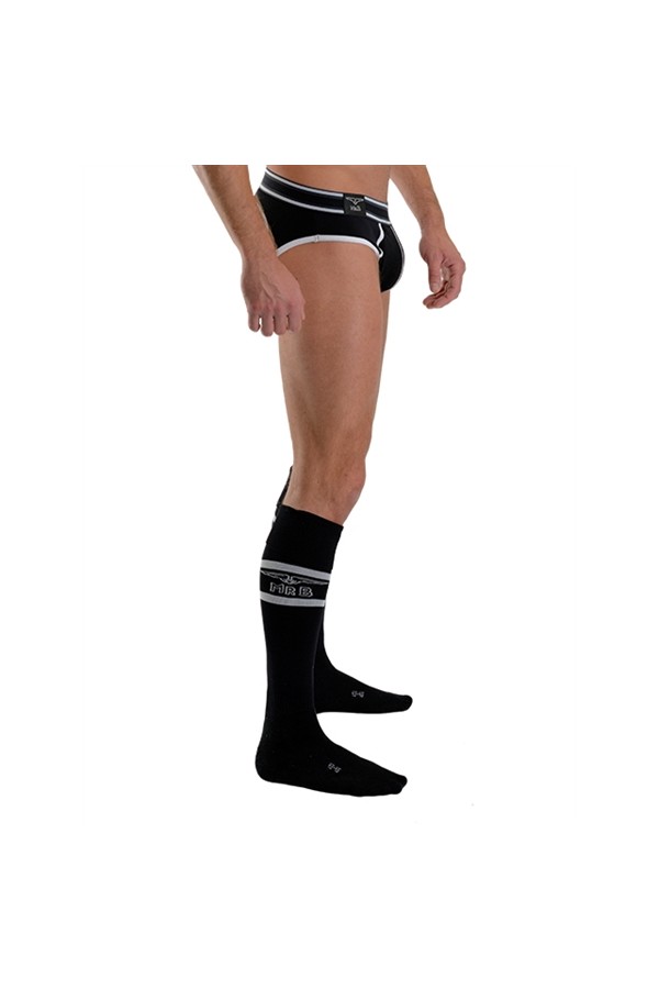 Socks / Mister B URBAN Football Socks with Pocket Black White