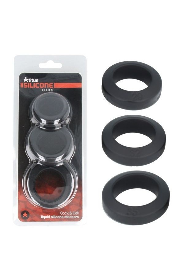 Cock - Glans Rings / Titus 3-Pack Stackers Cock & Ball Rings