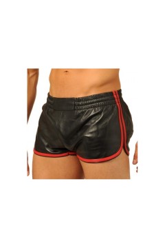 Shorts / MK Toys Fist leather shorts Black-Red