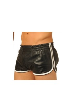 Shorts / MK Toys Fist leather shorts Black-White