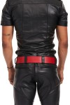 Belts / Mister B Leather Belt 5 cm Double Thorn Red