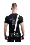 Belts / Mister B Leather Sam Browne Belt Stitched - White