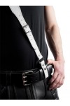 Belts / Mister B Leather Sam Browne Belt Stitched - White