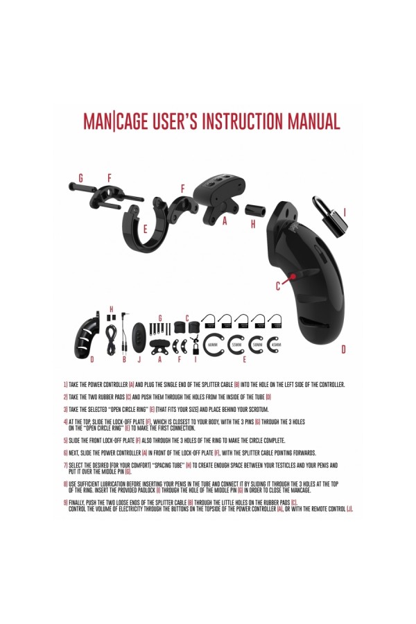 Chastity, Cock Play / Man Cage Electro Chastity Cage Model 22