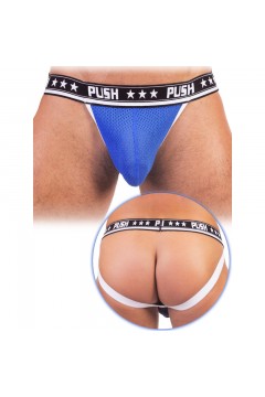 Alsók és jockstrap -ek / Push Prémium Mesh jockstrap - kék/fehér