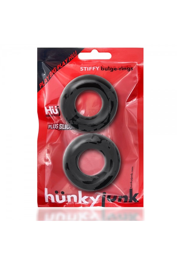 Cock - Glans Rings / Hünkyjunk Stiffy Cockring 2-Pack - Tar Ice