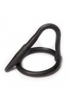 Farok-makk gyűrűk / Sport Fucker Sperma-stop plug szilikonból - fekete