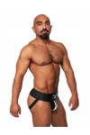 Jocks and Underwear / Mister B Leather Premium Jockstrap - Black White