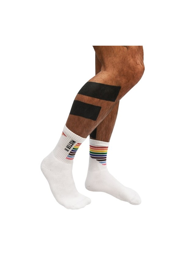 Gifts and Pride, Socks / Mister B Pride Crew Socks White