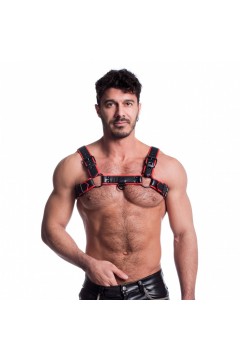 Harnesses / 665 Vegan Bulldog Harness Black Red