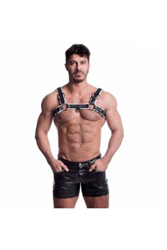 Harnesses / 665 Vegan Bulldog Harness Black White