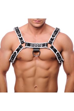 Harnessek / The Red Prémium színes bőr harness fekete fehér