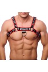 Harnessek / The Red Prémium színes bőr harness fekete piros