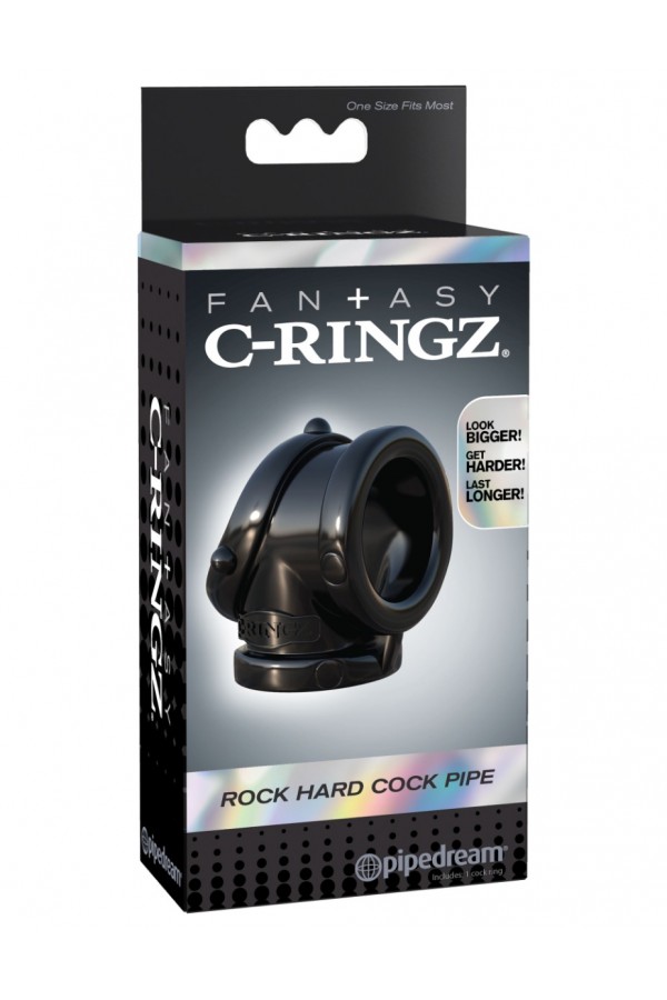 Cock Bondage / Pipedream Fantasy C-Ringz Rock Hard Cock Pipe - Black
