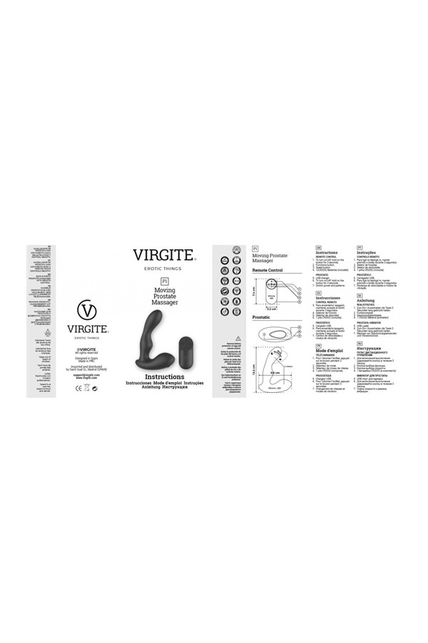 Férfi G-pont masszírozók / Virgite P1 férfi prosztata vibrátor távirányítóval
