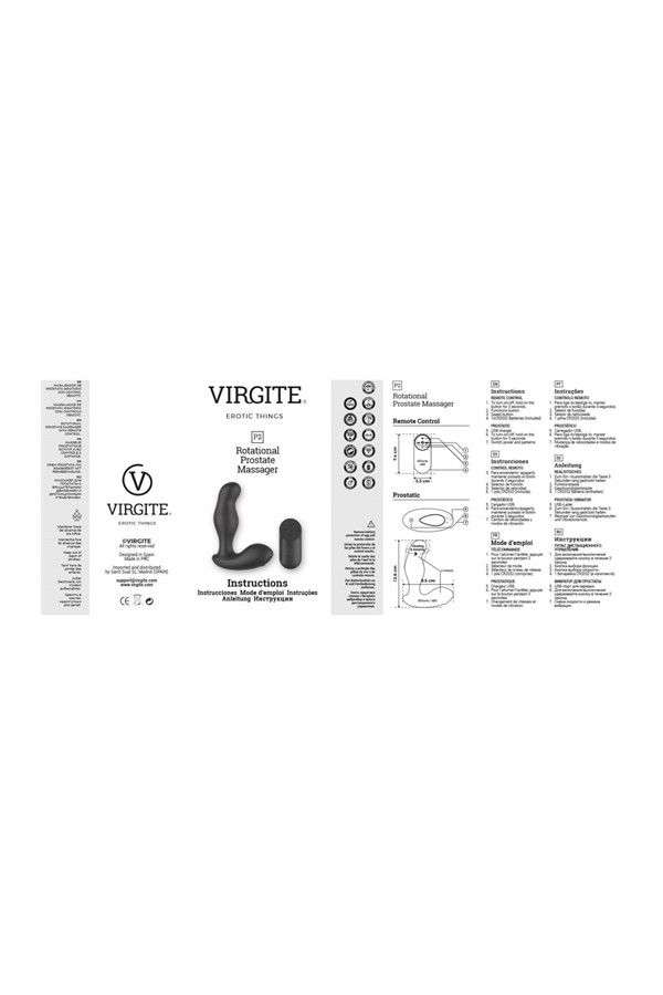 Férfi G-pont masszírozók / Virgite P2 férfi prosztata vibrátor távirányítóval