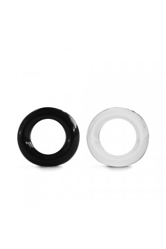 Cock - Glans Rings / Brutus Stretchy Cockrings Black + Clear Cock - Glans Rings / Brutus Stretchy Cockrings Black + Clear
