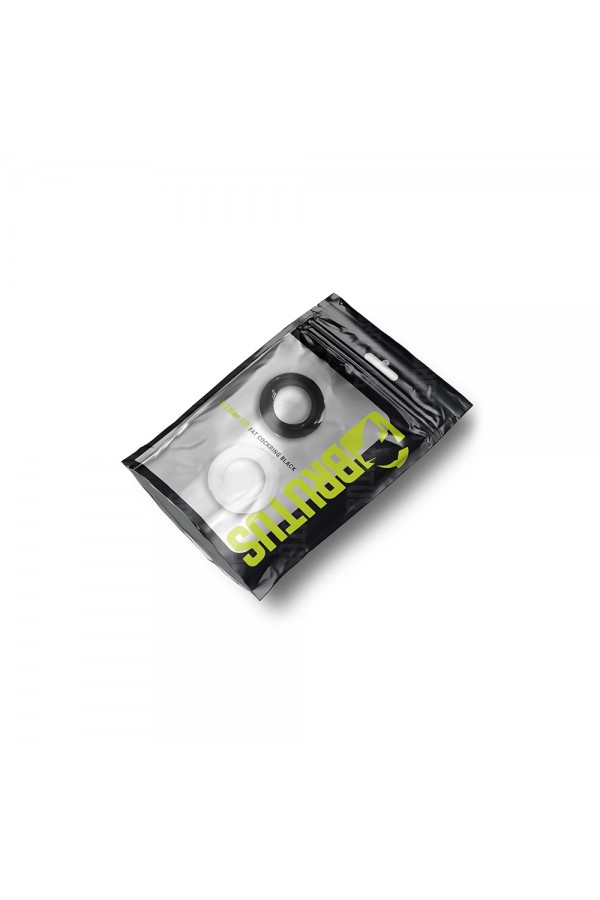 Cock - Glans Rings / Brutus Stretchy Cockrings Black + Clear