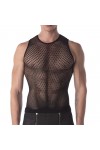 T-shirts and tank-tops / Barcode Berlin Stefano Black Mesh Tank Top