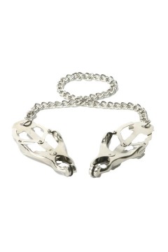 Tit Clamps / Master Series Japanese Clover Clamps with chain - Chrome