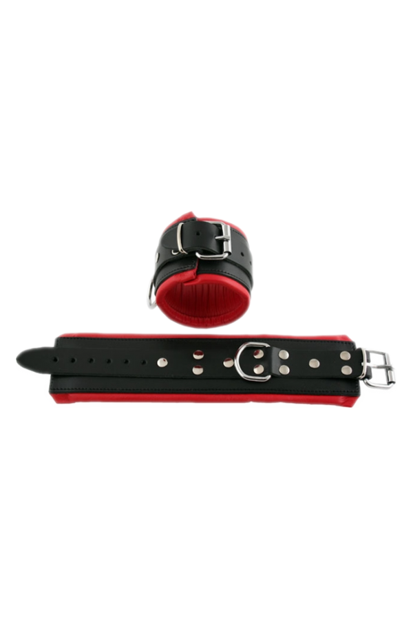 Ankle restraints / Mister B Leather ankle restraints with color padding
