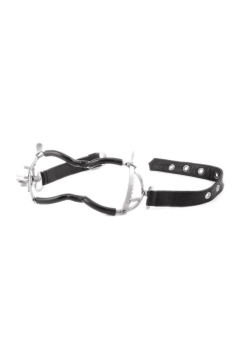 Gags / Black Label Whitehead Ratchet Mouth Gag With Leather Strap + PVC Coating