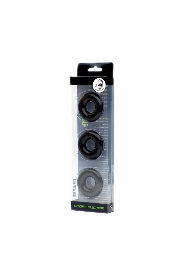 Cock - Glans Rings / Sport Fucker Chubby Rubber Cockring 3-Pack - Black