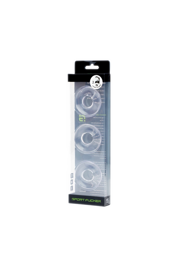 Cock - Glans Rings / Sport Fucker Chubby Rubber Cockring 3-Pack - Clear