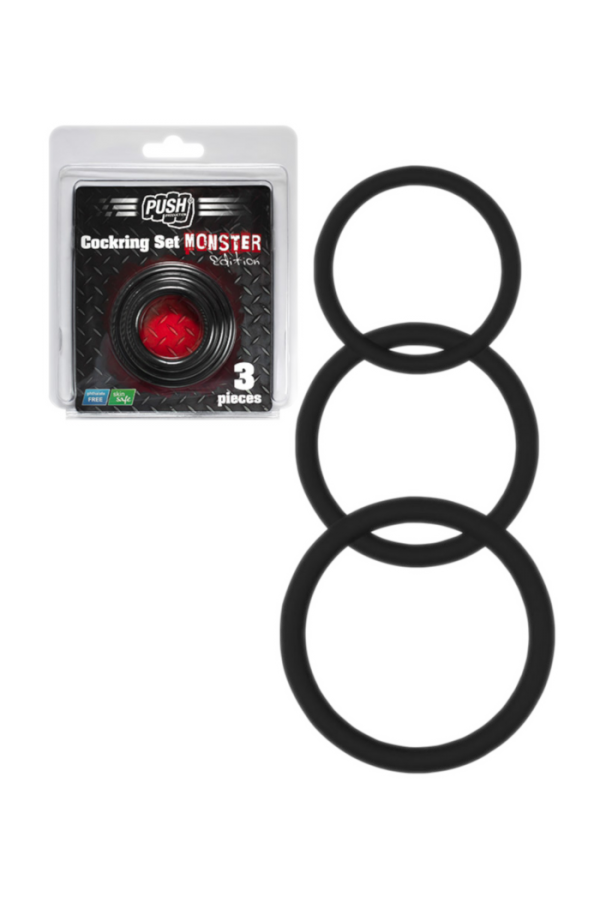 Cock - Glans Rings / Push Monster Silicone Cockring Set