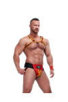 Jocks and Underwear / Mister B Leather Circuit Jockstrap - Red Yellow