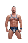 Jocks and Underwear / Mister B Leather Circuit Jockstrap - Blue White