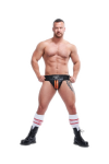 Alsók és jockstrap -ek / Mister B Bőr prémium jockstrap - fekete narancs