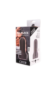 Blowjob Toys / All Black Chub igazi bőr érzésű maszturbátor
