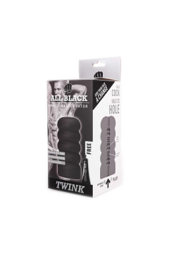 Blowjob Toys / All Black Real Skin Touch Masturbator -Twink
