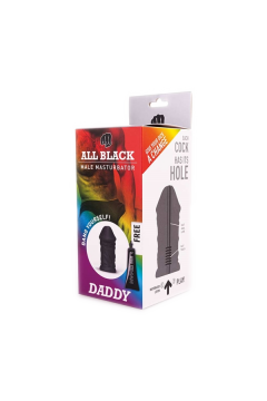 Maszturbátorok / All Black Daddy igazi bőr érzésű maszturbátor