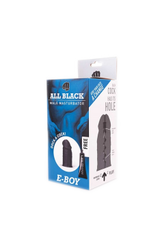 Blowjob Toys / All Black Real Skin Touch Masturbator - E-Boy