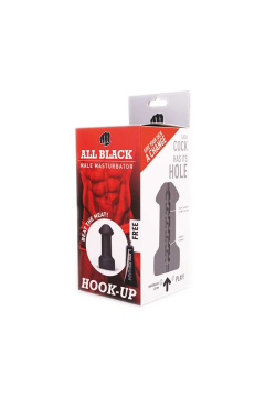 Blowjob Toys / All Black Real Skin Touch Masturbator - Hook-Up