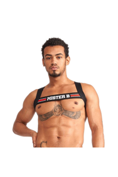 Harnesses / Mister B URBAN Club harness X-back Striped Red