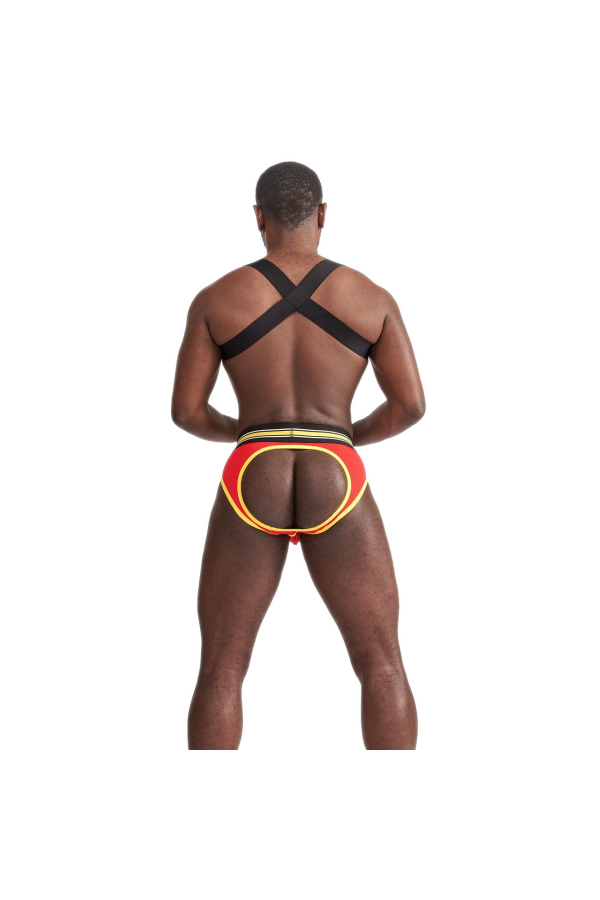 Harnesses / Mister B URBAN Club Harness X-back Striped Yellow