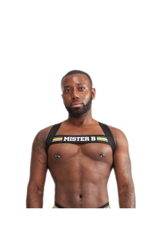 Harnesses / Mister B URBAN Club Harness X-back Striped Yellow