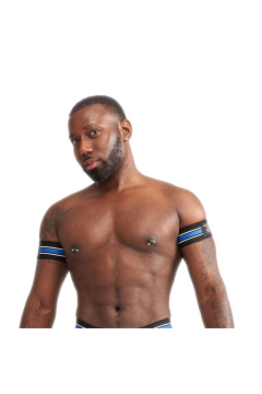 Belts / Mister B URBAN Club Biceps Bands Striped Blue