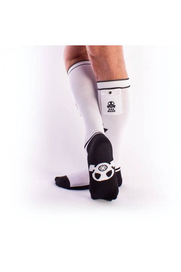 Socks / Brutus GAS MASK Party Socks w. Pockets White / Black