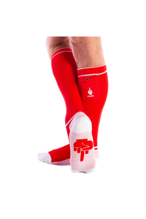 Socks / Brutus FUCK Party Socks w. Pockets Red / White