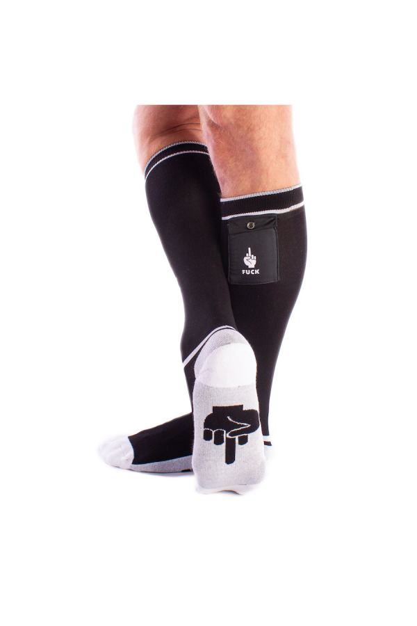 Socks / Brutus FUCK Party Socks w. Pockets Black / White